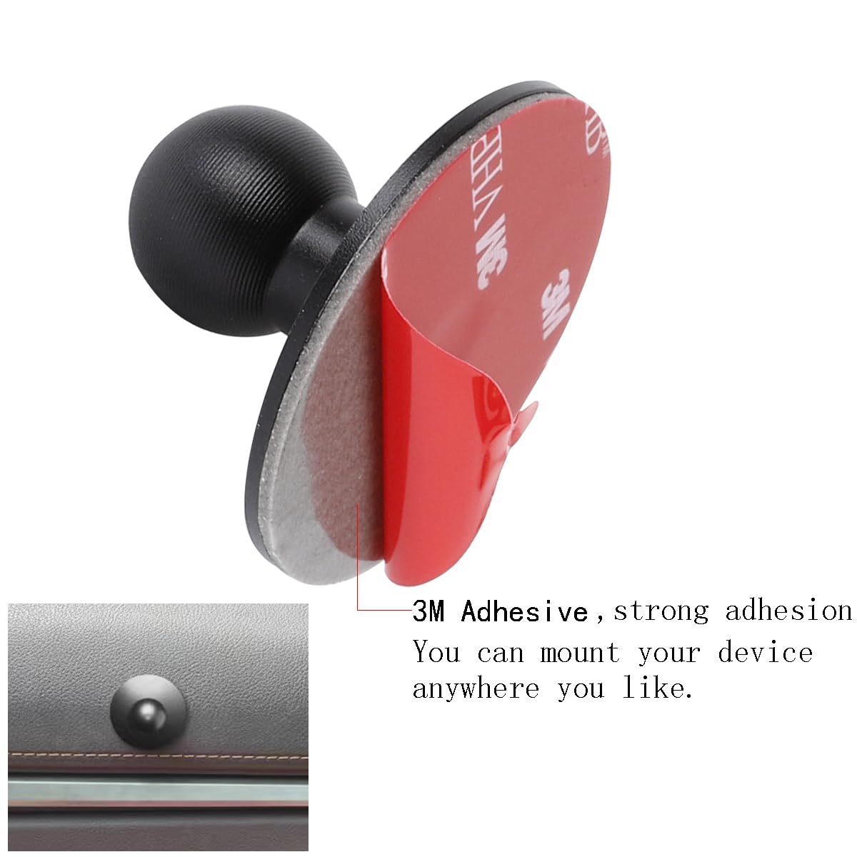 Leenconghui Adhesive 17Mm Ball Mount With Extension Adapter For Car Phone Holder, Suction Cup Base For Mounting On Car Dashboards, 17Mm Ball Head Stand Base Compatible With Garmin Nuvi Gps Navigator