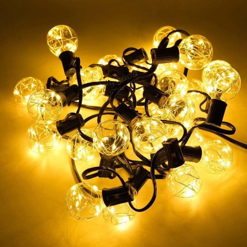 Venusop 58 Ft Outdoor String Lights Led With 50 Bulbs(3 Spare), Waterproof Patio, Commercial Hanging Lights For Backyard Decor, Porch, Deck, Party, Garden