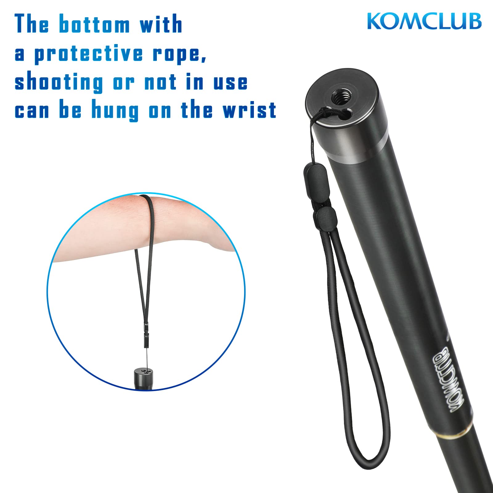 Komclub Monopod Selfie Stick,42 Inch Telescoping Selfie Stick Extendable Poles With Remote Aluminum Tube Stick Adjustable 5 Stage With Hand Strip Portable Selfie Stick Travel Accessories