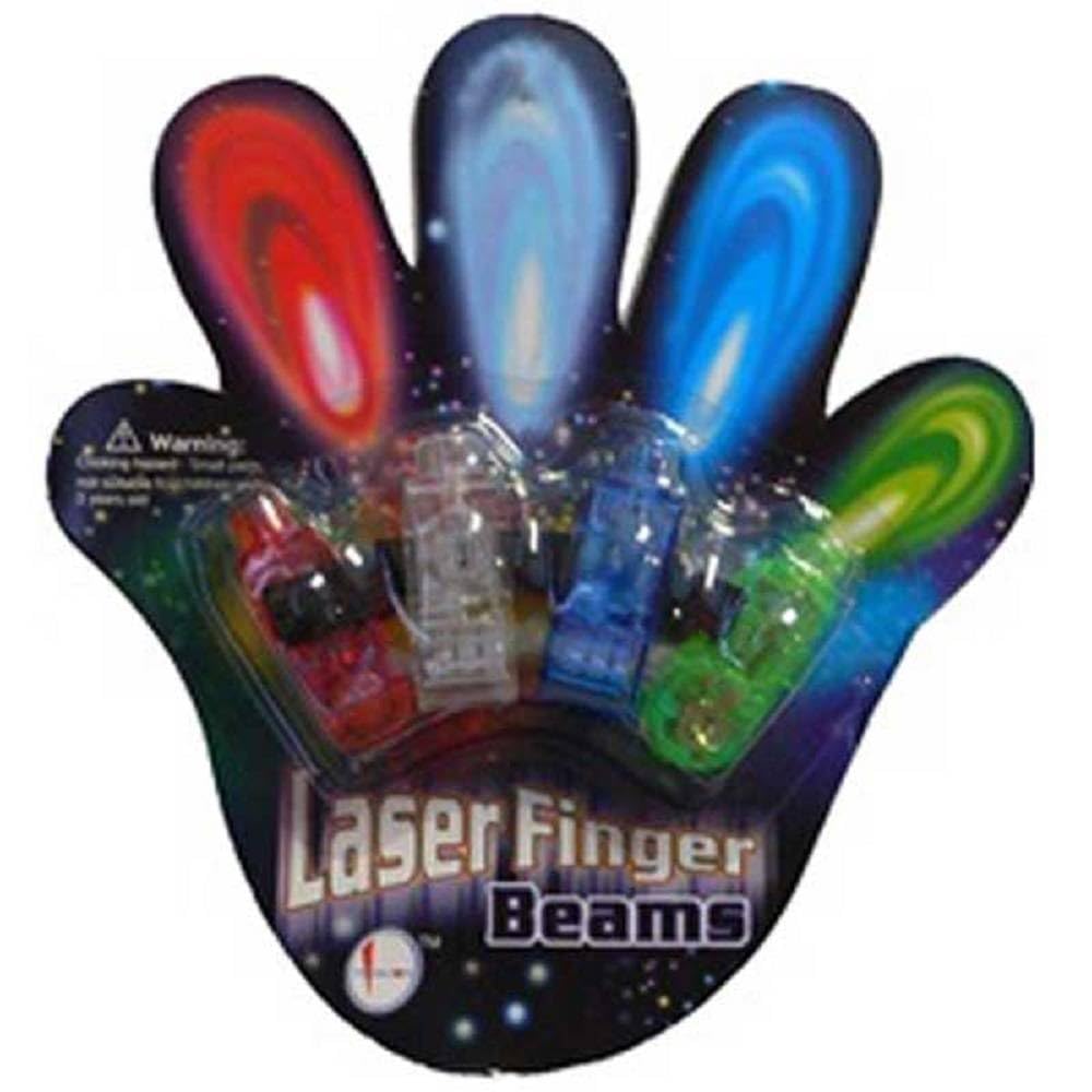 Flashing Panda Bulk 12 Cards (48 Rings) Fingerbeams Led Finger Ring Lights, 4 Color Flashlights Per Pack, Stocking Stuffers, Rave, Night Club, Parties, Concerts, Safety At Night, Halloween