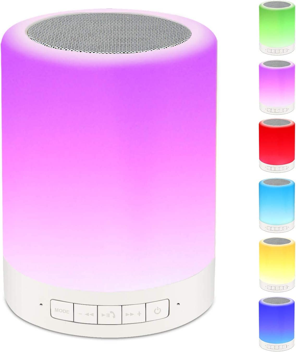Ragzan Night Light Bluetooth Speaker Wireless Portable Smart Touch Control Bedside Table Lamp With Colorful Led, Best For Teens Kids Children Students Girlfriend Boyfriend Women Men