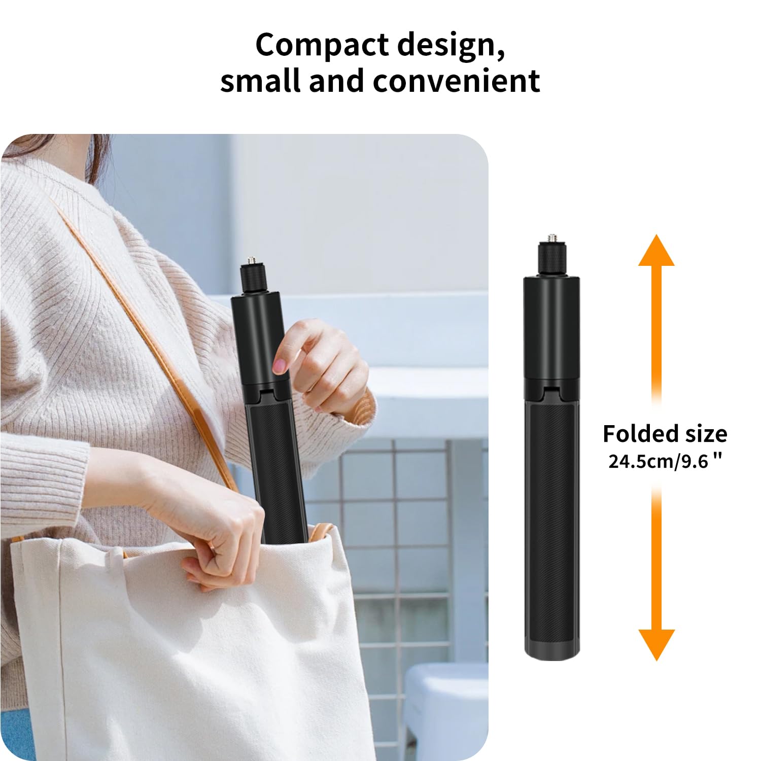 Konpcoiu 48" Invisible Extendable Camera Selfie Stick For Insta360, One X2 X2 X3 Rs Go3 Gopro Max Hero 12 11 10 9 8 7 6 5 And Other Action Cameras With 1/4" Screw Mini Portable Camera Tripod