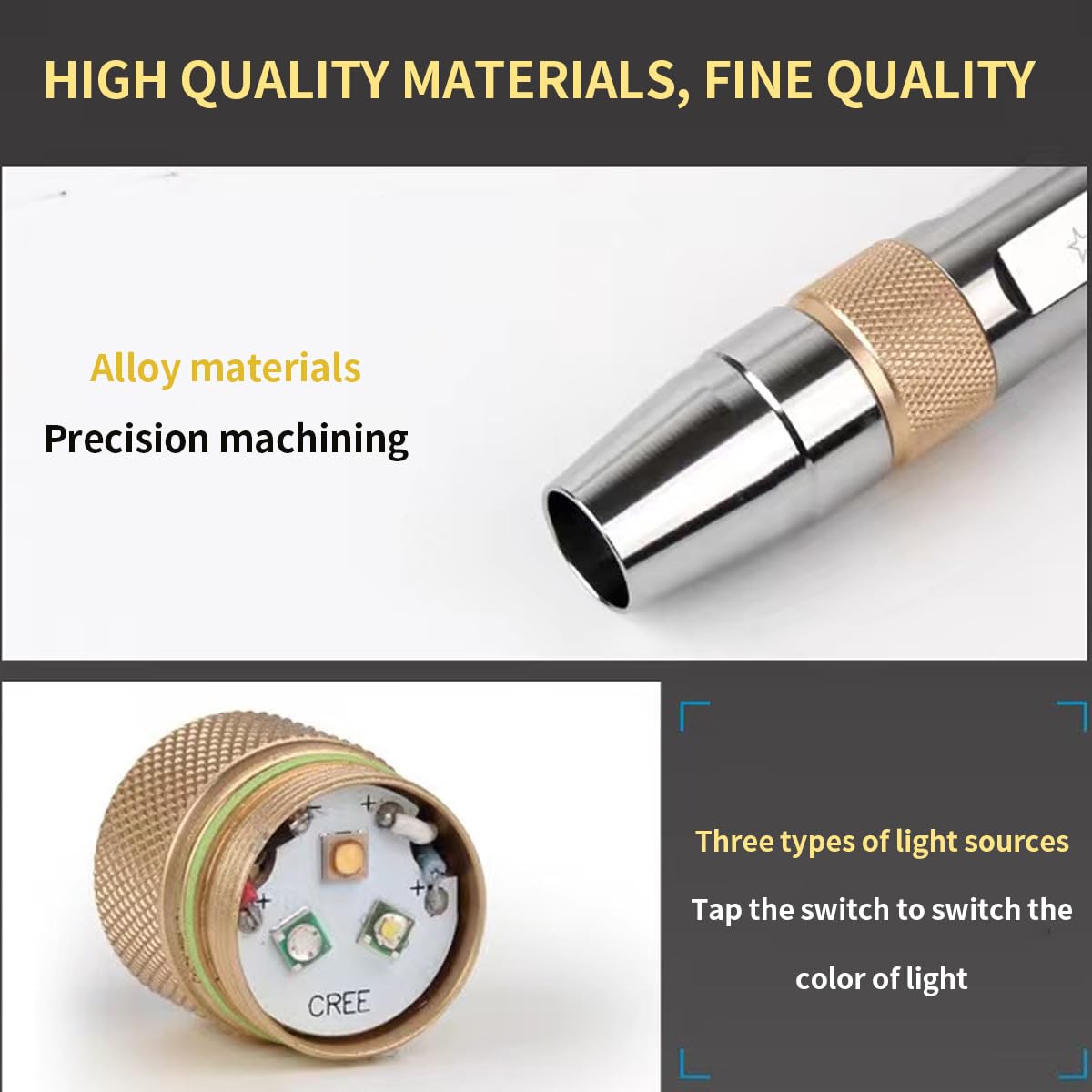 Yzyoe Led Three Light Source Jade Identification Flashlight, 365Nm Ultraviolet Detection Lamp, Jewelry, Gemstones, Antique Beeswax Banknotes Verification.