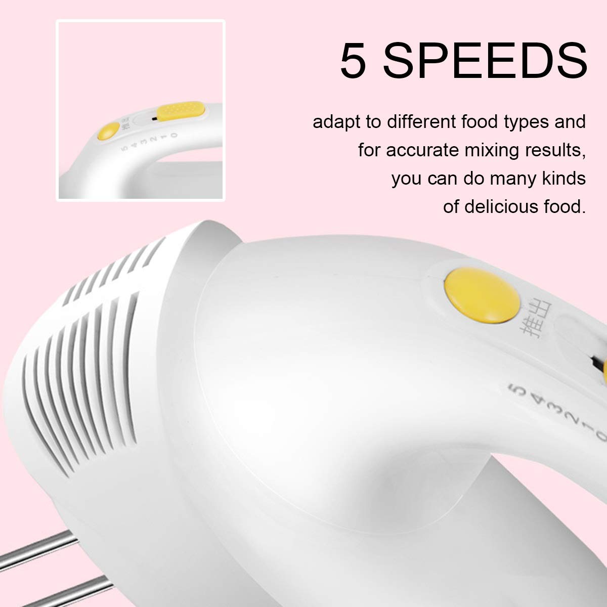 Efkerggjgtgtgjhpwelp 5 Speed Electric Handheld Mixer Whisk Egg Beater Cake Baking Home Small Automatic Cream Cake Food Blenders