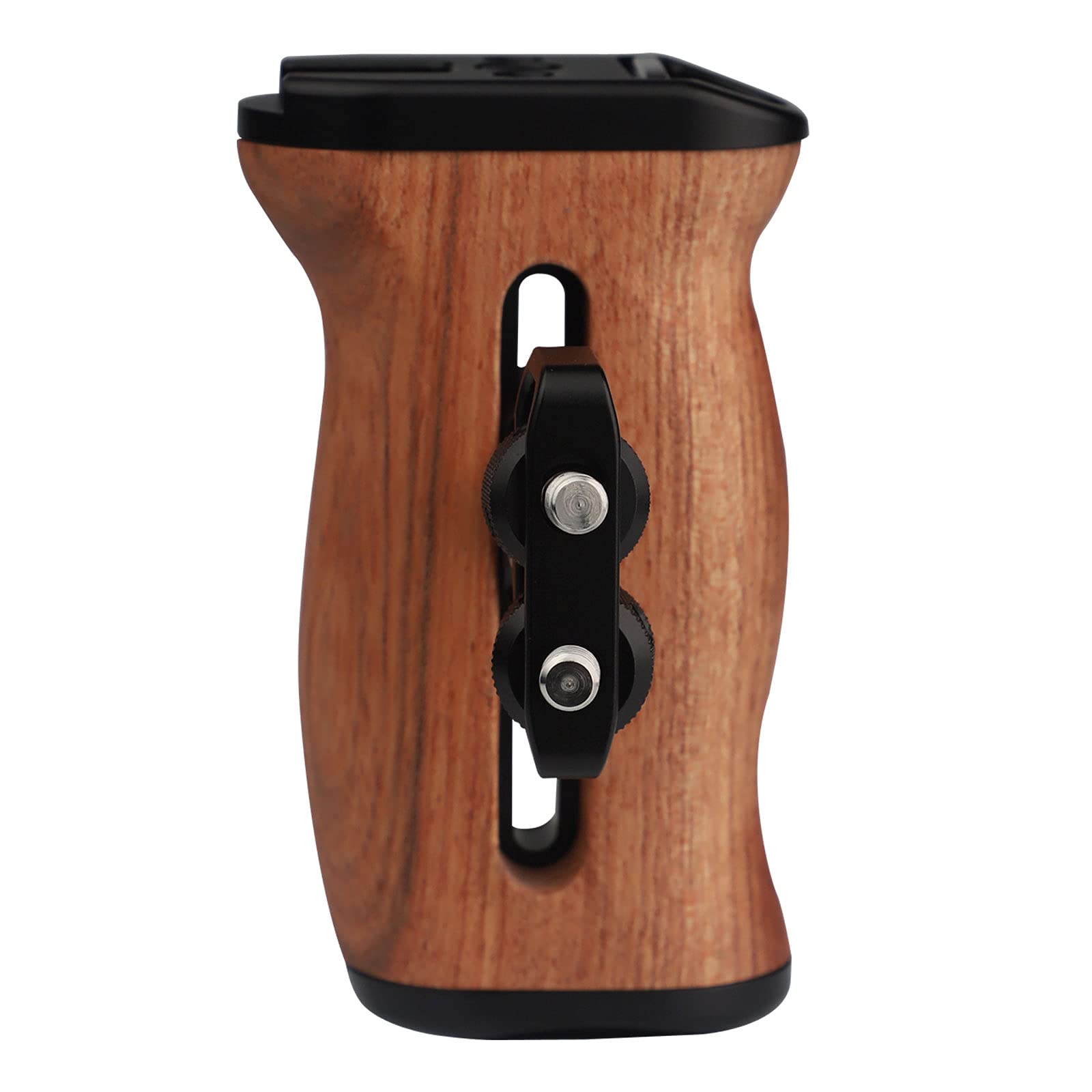 Leftfoto Universal Side Wooden Handle Grip,For Dv Video Cage Rig Dslr,With Cold Shoe Mount 1/4 Screw,Woodgrain Finish