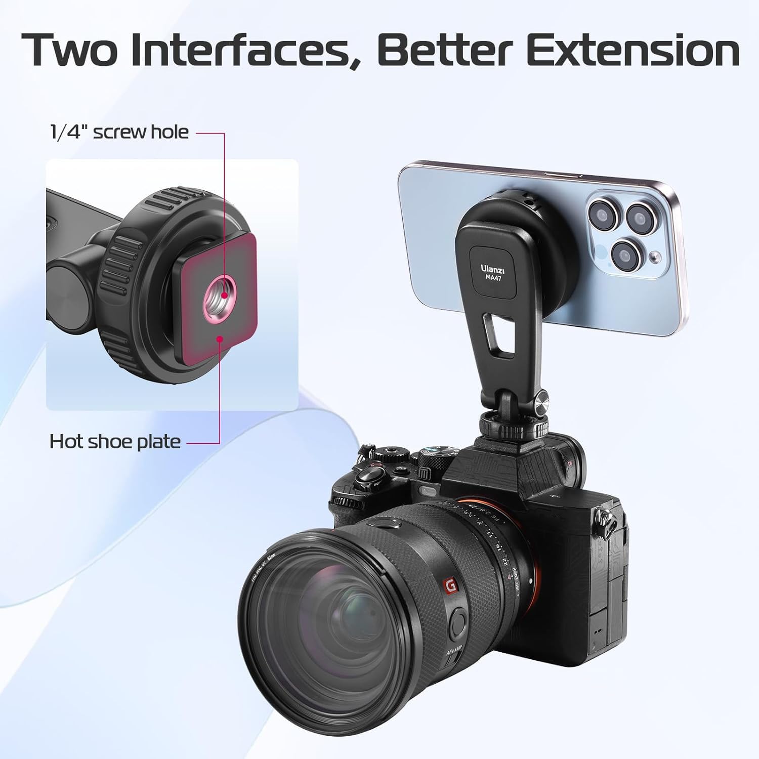 Ulanzi Magnetic Iphone Tripod Mount Ma47, Magnet Phone Holder Adapter Tripod Clamp Compatible With Magsafe For Iphone 12 13 14 15 16 Plus Pro Max All Series And More