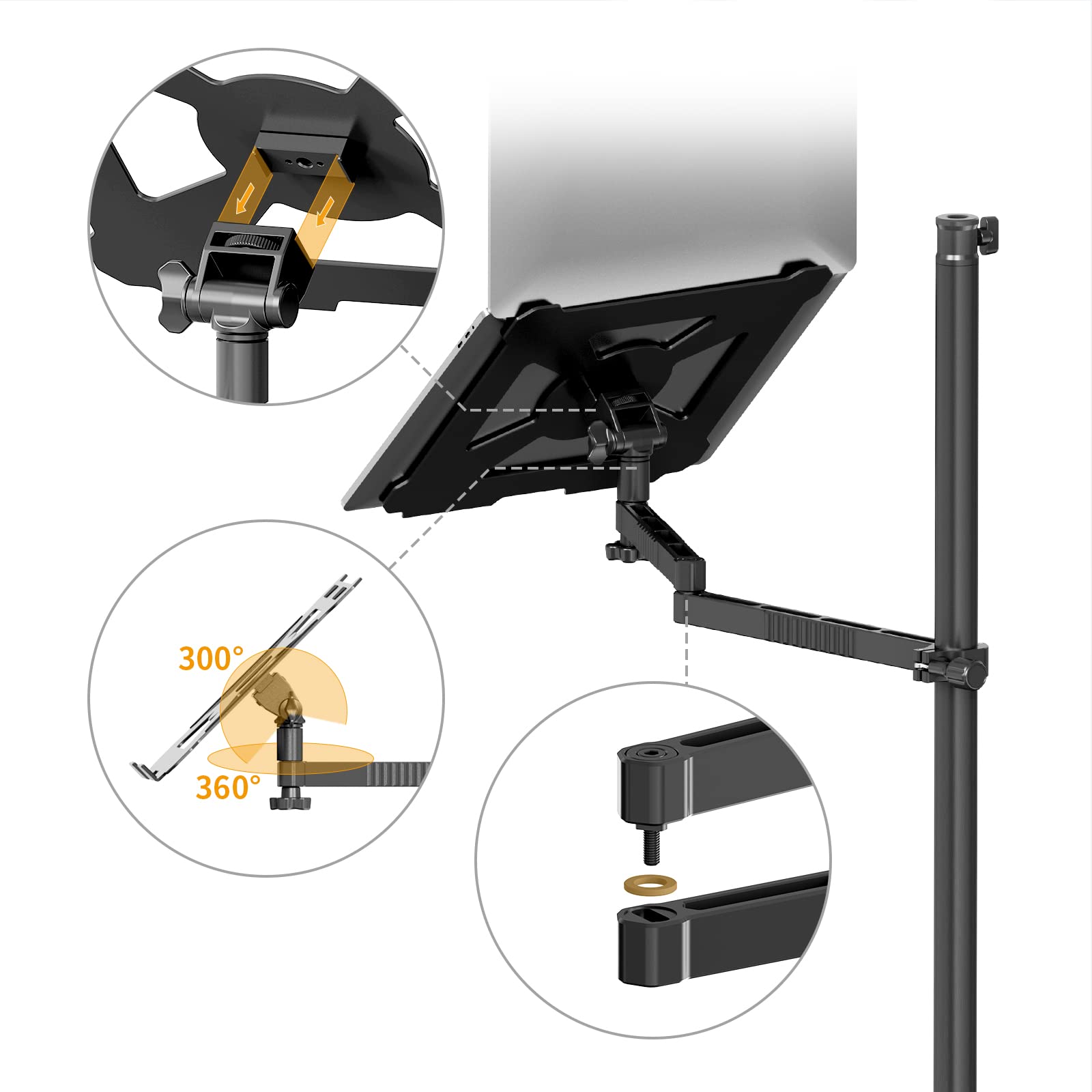 Ulanzi Select Camera Arm Desk Stand Mount - Ls21 Desktop Overhead Camera Mount Flexible Microphone Boom Arm + Laptop Stand Mount + 2 Extension Magic Arm For Webcam Dslr Ring Light Laptop Mic