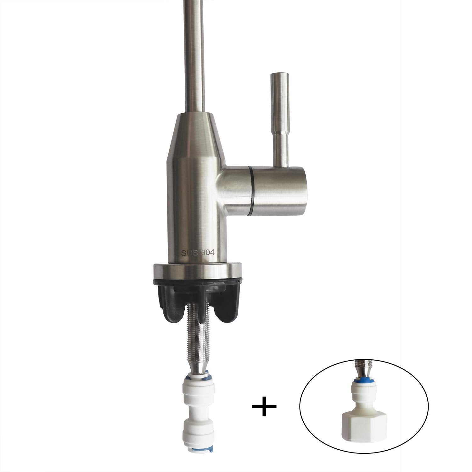 Kinglev Drinking Water Faucet, Kitchen Sink Faucet Beverage Faucet For Drinking Water Purifier Filter Filtration System, 1/4-Inch Tube, Lead-, Brushed Stainless Steel By Kinglev