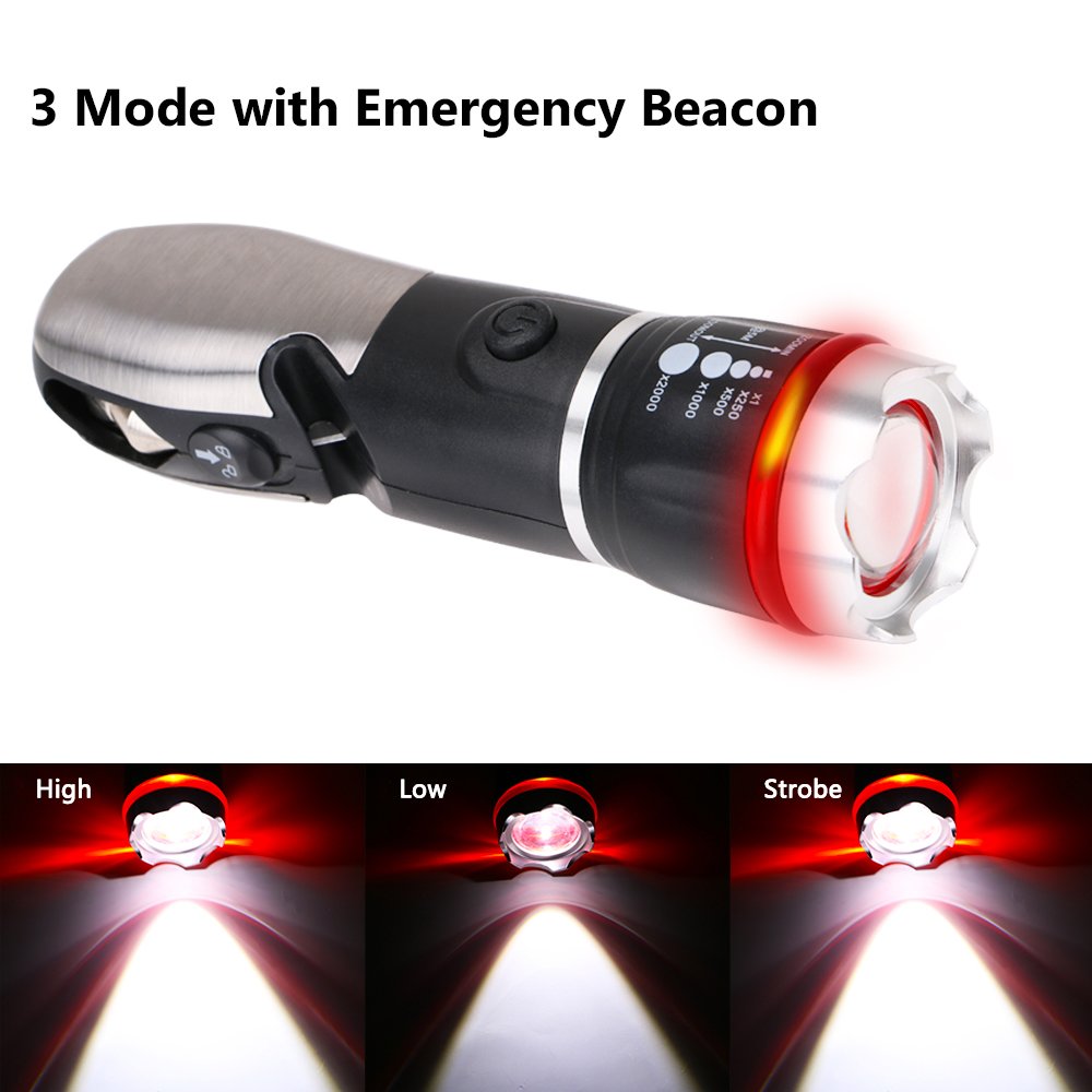 Ploarnovo Multi Tool Led Flashlight,Surivival Tools For Cars, Emergency And Camping, All In One Utility Torch Light With Hammer Seatbelt Cutter Knief Bottle Opener Scissors Screwdrivers