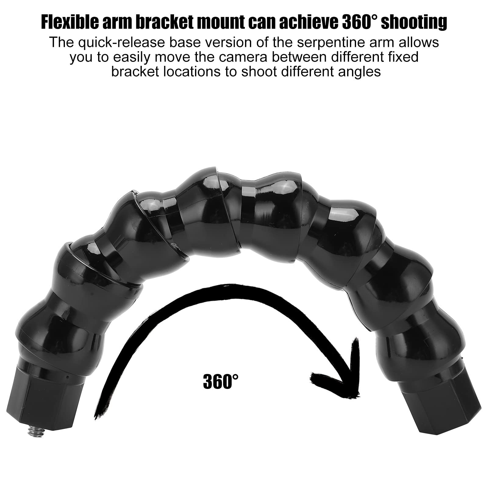 Gowenic Flexible Monopod Gooseneck Jaws Mount For Sports Camera 8 Sections