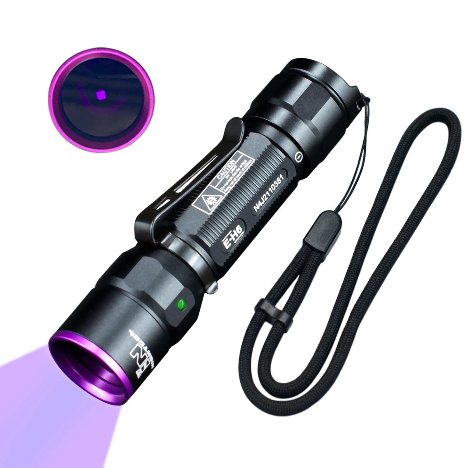 Innightool E-H6 Uv Flashlight 365Nm Led Black Light Professional Small Aa Ultraviolet Blacklight For Resin Curing, Minerals, Pet Urine, Scorpion Hunting