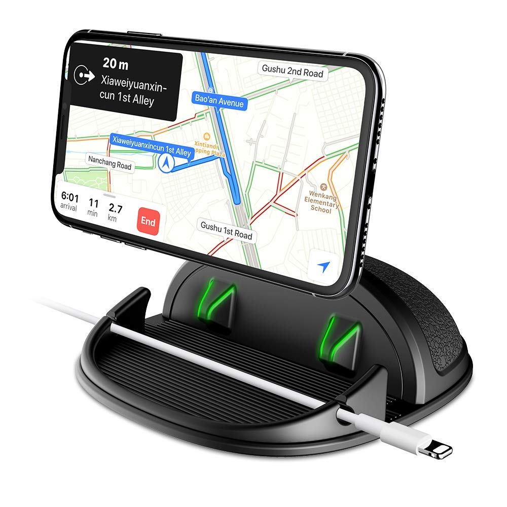 Daite Car Phone Holder, Car Phone Mount Cradle Silicone Phone Car Dashboard Car Pad Mat Various Dashboards, Anti-Slip Desk Phone Stand Compatible With Iphone, Samsung, Android Smartphones, Gps