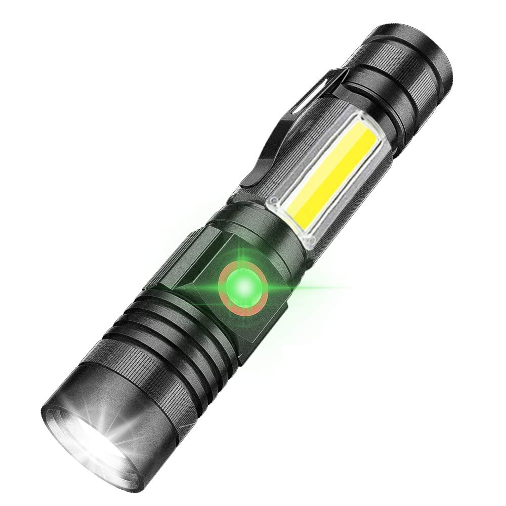 Itoncs Led Tactical Flashlight, Magnetic Flashlight, 2000 Lumens Super Bright Flash Light With Cob Work Light, Waterproof, 4 Modes, Pocket Led Flashlights For Outdoor Camping Emergency