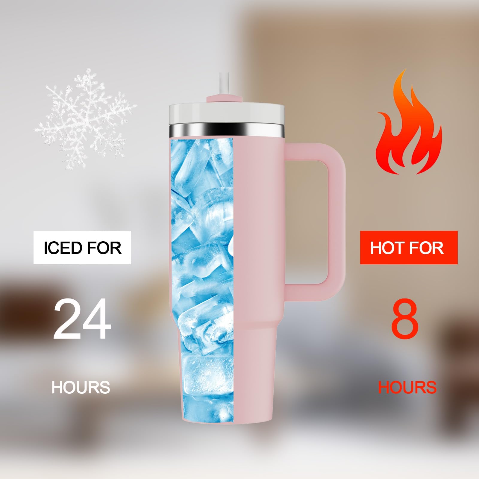 Youexpert 30 Oz Tumbler With Handle And Straw, Insulated Tumblers With Lid And Straw, 30 Oz