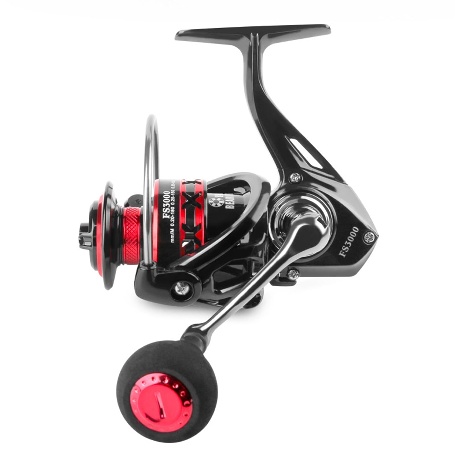 Kovnise Saltwater Spinning Reel Reversible Fishing Reel Black-Red Foldable Handle Interchangeable Left/Right Lightweight Smooth Powerful Spinning Fishing Reel With 5.0:1 Gear Ratio For Boat Fishing