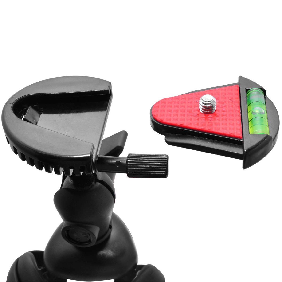 Frenzydeals 12" Inch Tripod W/Flexible Spider Disc Legs With Quick Release Plate And Bubble Level For All Cameras + Ecostconnection Microfiber Cloth
