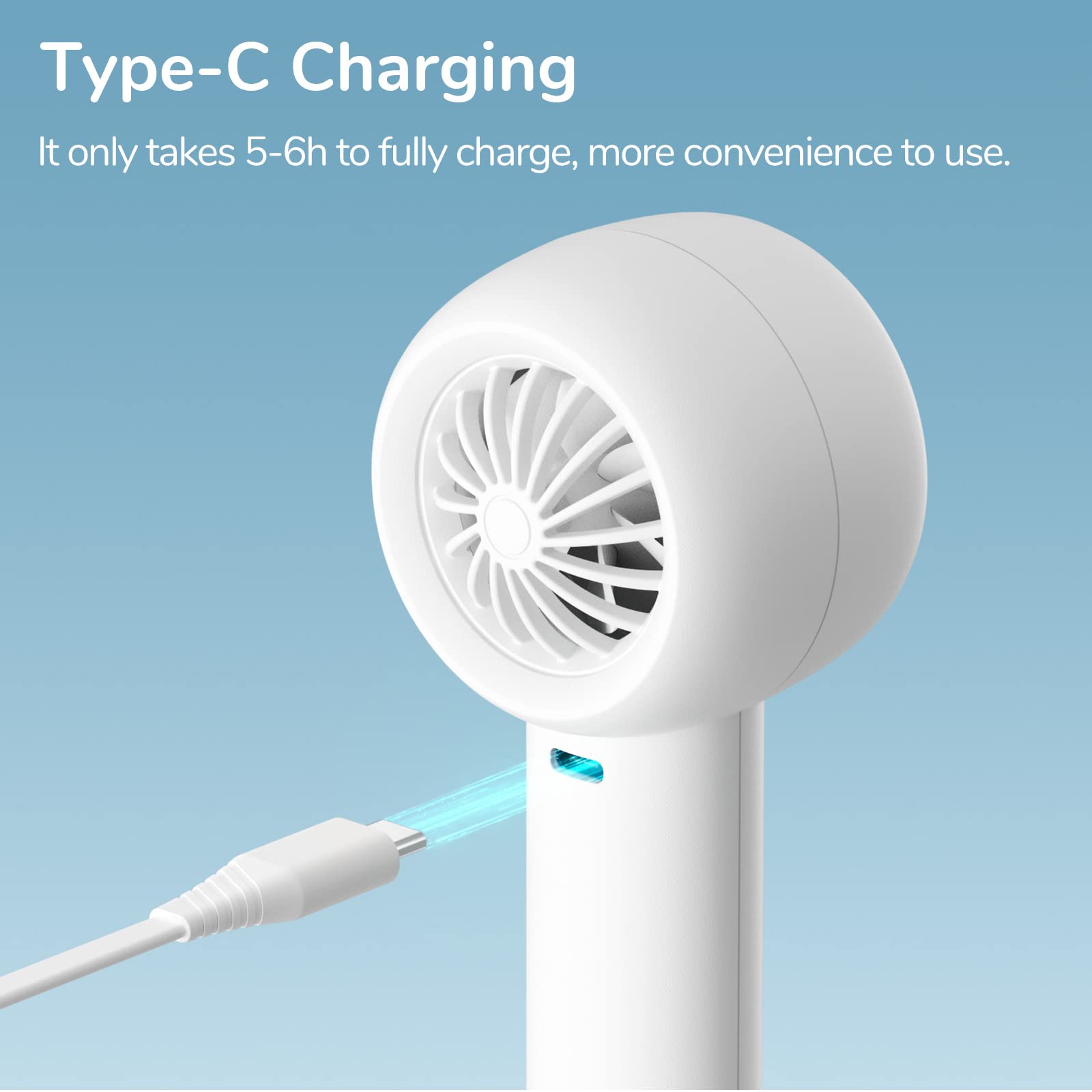 Jisulife Mini Portable Fan-Bladeless Safe Design, Powerful Turbo Handheld Fan With 5 Speeds, 16Hrs