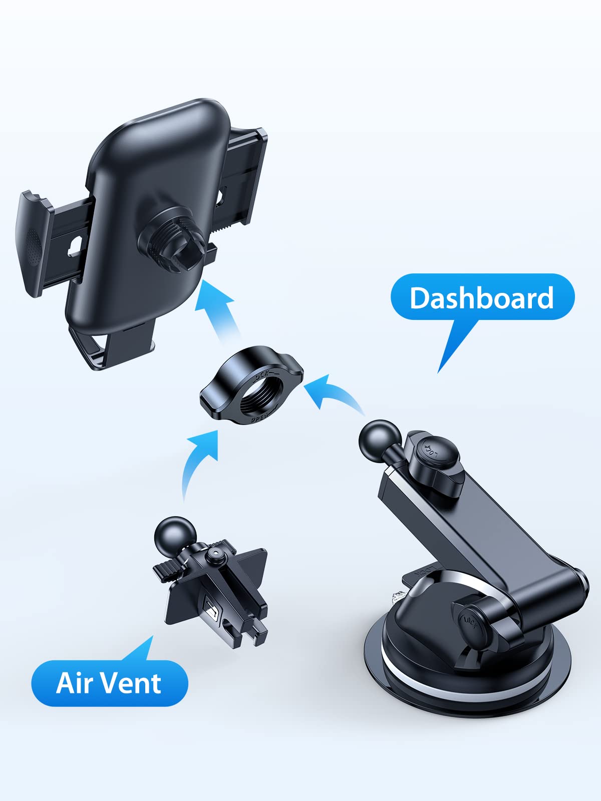Vicseed Nut Thicked Sturdy Won'T Break, Fit For Car Phone Holder Mount 17Mm Ball Head (2Pcs)