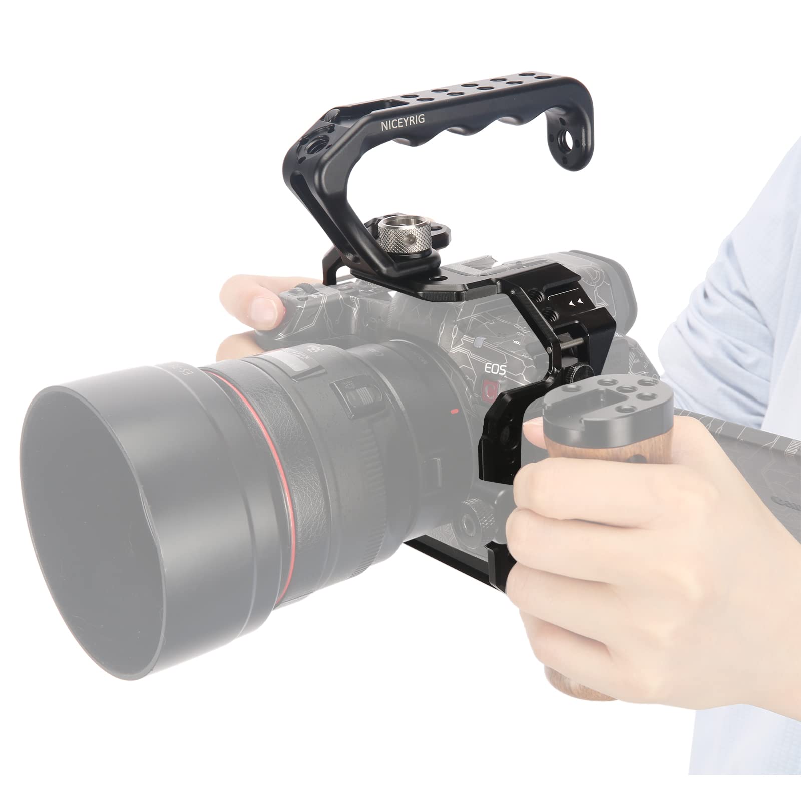 Niceyrig Cage Kit For Canon Eos R5 Ii / R5 / R5 C / R6 Ii / R6 Mirrorless Camera With Top Handle, Second Locking Points Steady Video Recording Rig - 538