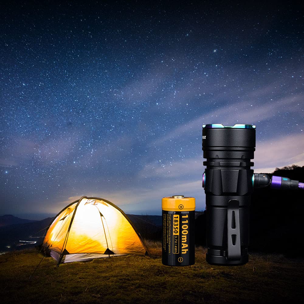 Nitefox Mini Long Beam Flashlight Magnetic Usb Rechargeable 2000 Lumens Bright Portable Pockect Light Handheld Flashlight For Everyday Carry Outdoor Hiking Camping Searching
