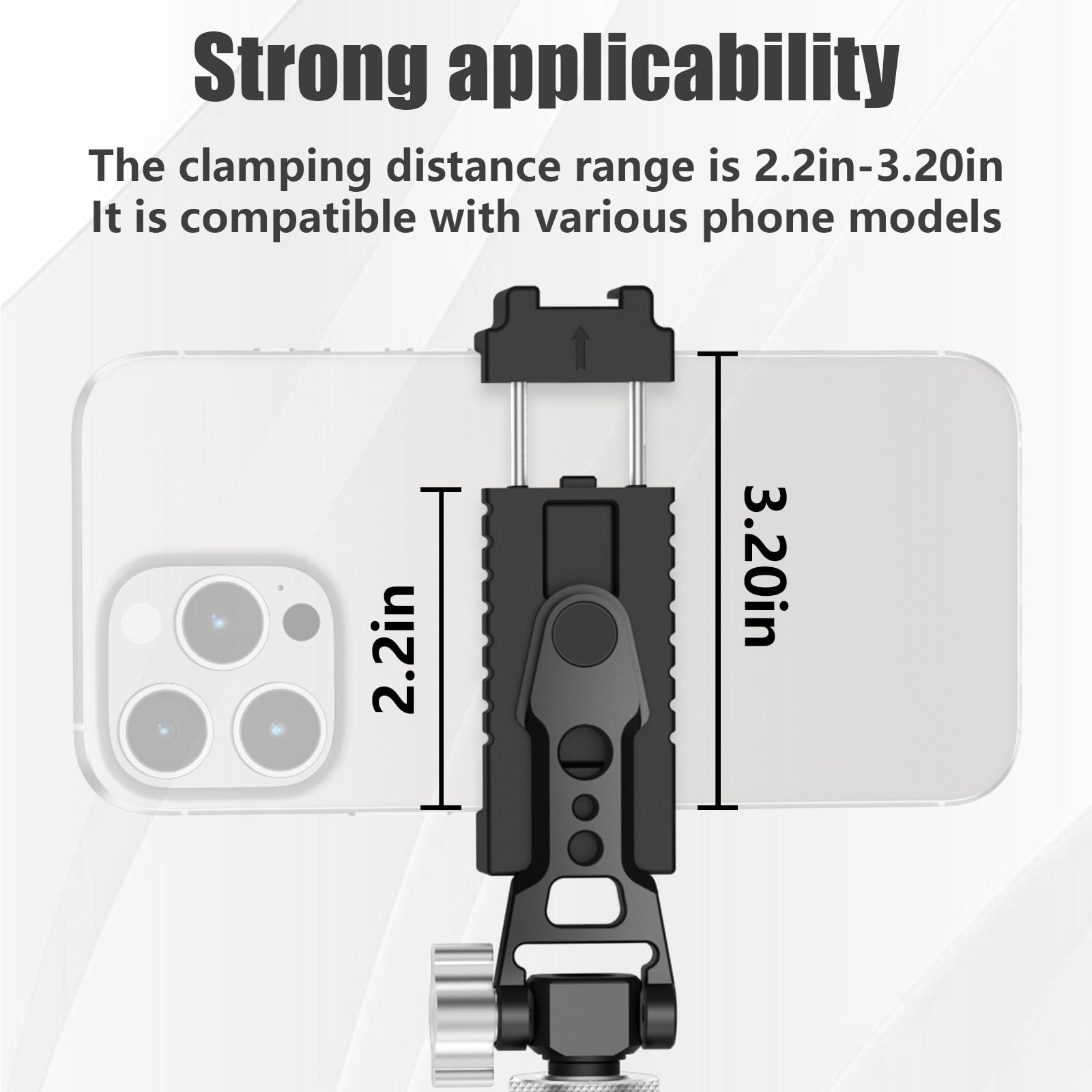 Camedaflx Aluminum Tripod Stand Mount Universal Smartphone Adapter With Cold Shoe Mount,360°Adjustable Cellphone Clamp Tripod Stand Holder,Compatible For Iphone,Samsung Galaxy And Cameras.