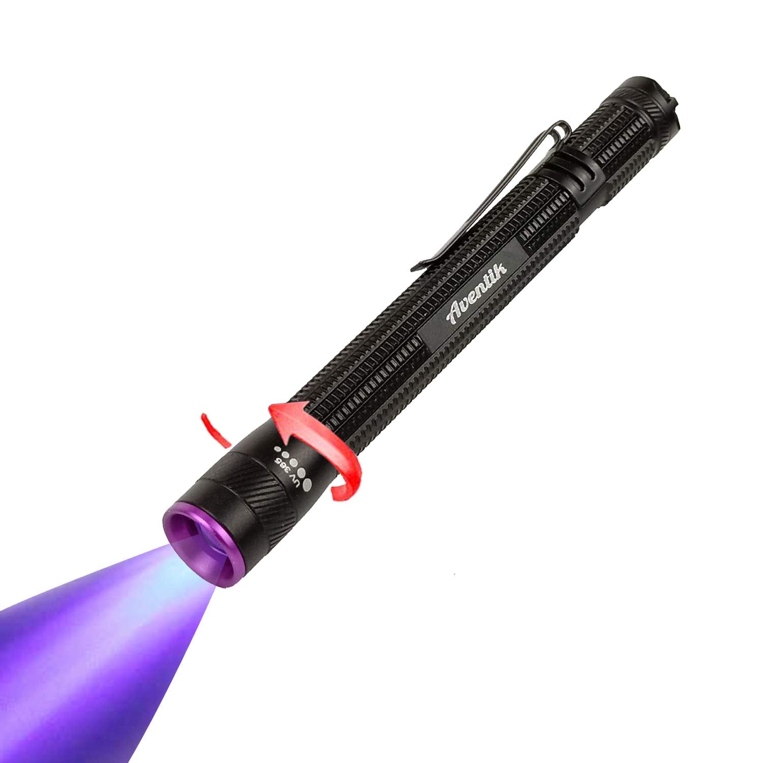 Aventik D Edison Design Power 365Nm Zoomable Pen Light (1Pc 365Nm Black)