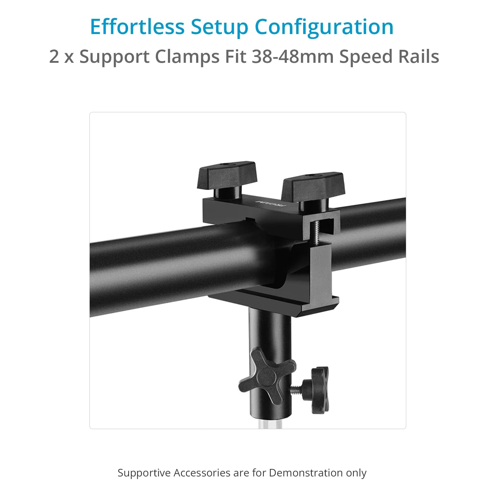 Proaim Polaris - Monorail Camera Slider Dolly With 2 X Pipe Clamps. Overhead Gimbal Rig. Fits Ø 38-48Mm Speed Rails. Payload: 30Kg/66Lb. Clamps To Baby/Junior Light Stands (P-Mnrl-01)
