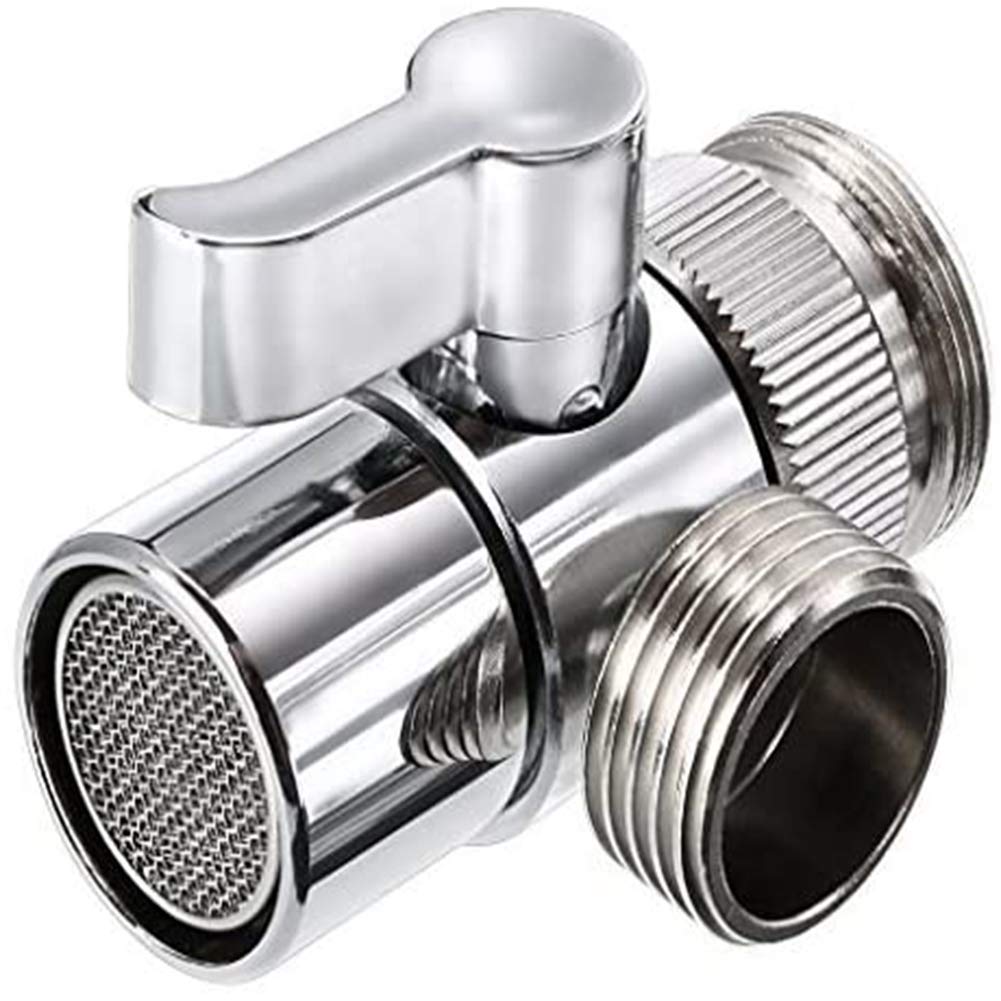 Spyshop Polished Chrome Brass Sink Valve Diverter Faucet Splitter For Kitchen,Handheld Showerhead Or Bathroom Sink Faucet Replacement Part Faucet To Hose Adapter Splitter Part M22 X M24