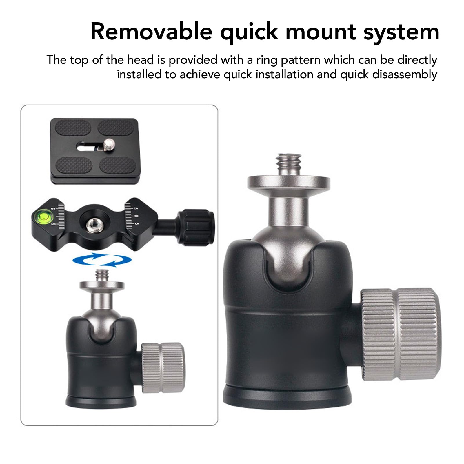 Yunir Portable Camera Tripod, 59In Foldable Camera Tripod With 20Mm 360° Rotating Metal Ball Head, Lightweight 3 Sections Camera Tripod For Video Photo Vlogging Selfie