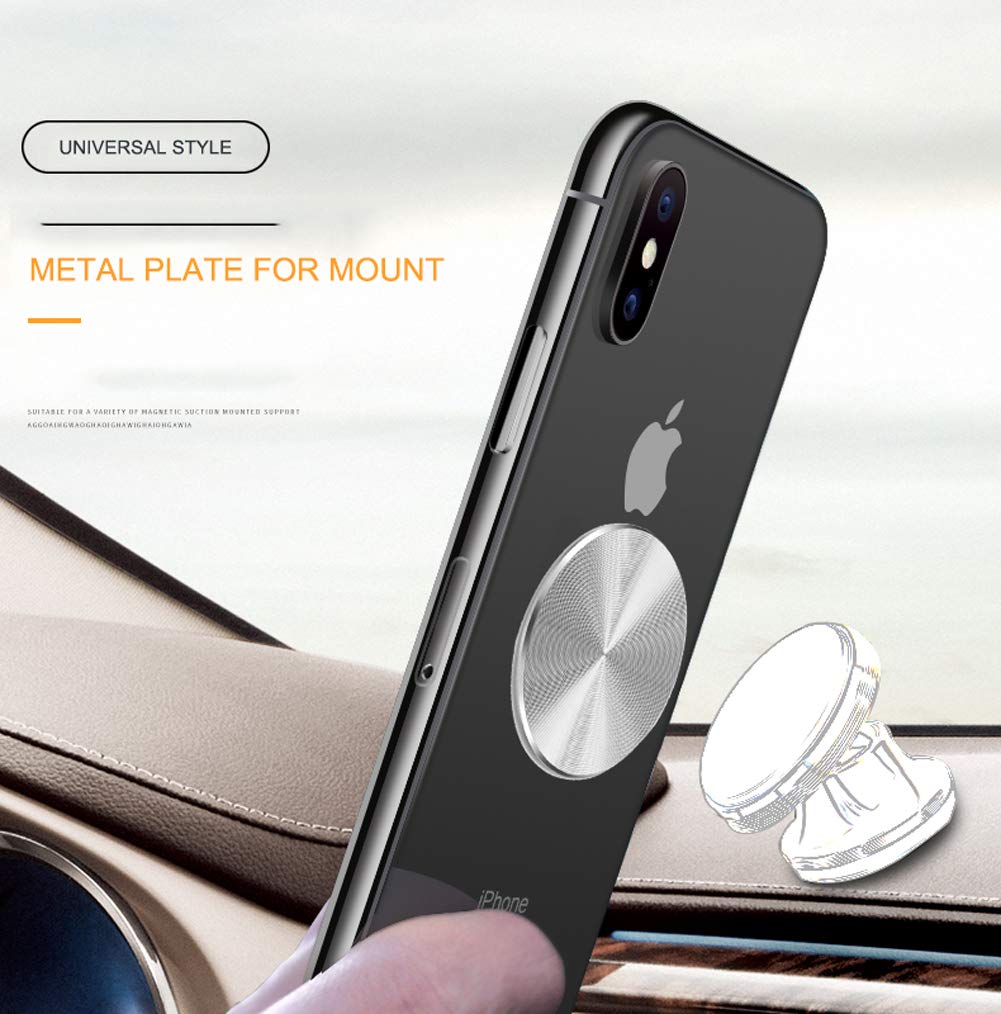 D.Sking 2-Pack Replacement Mount Metal Plates Car Phone Holder 3M Adhesive Cd Metal Plates For Mount Kits (Silver)