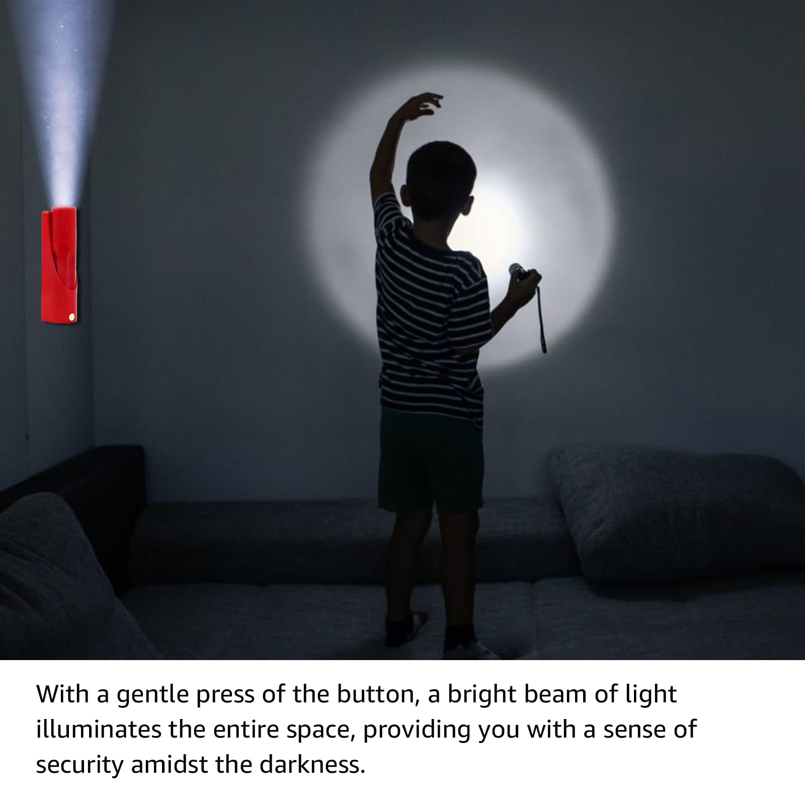 Kinone Led Flashlight, Wall-Mount Led Handheld Light With 6 Ultra Bright Led Ideal For Emergency Preparedness, Power Failure, Outdoor, Camping, Night Light, Red (Red)