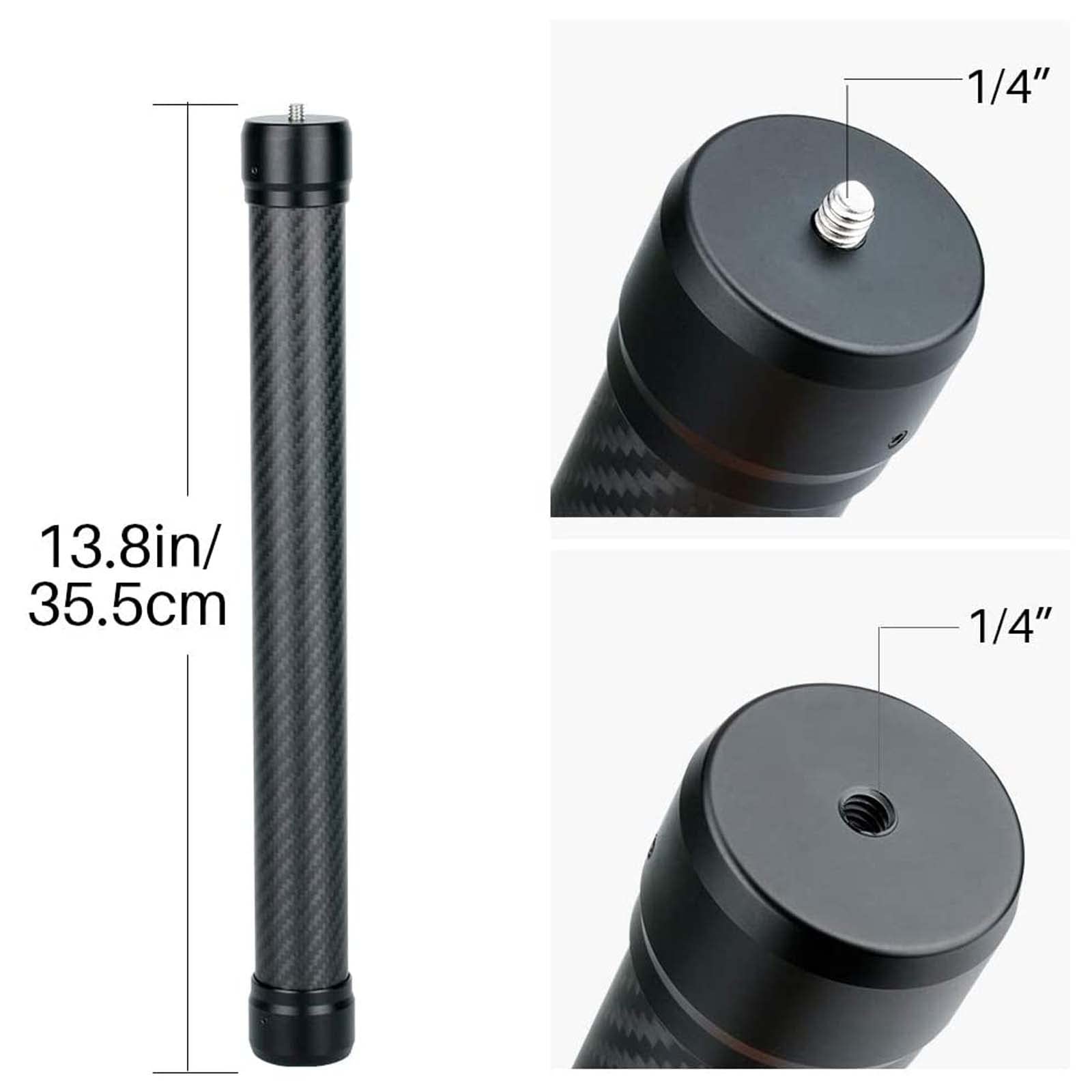 Uurig  Gimbal Extension Pole Carbon Fiber Bar Lightweight But Strong 1/4" Universal Rod Compatible With Dji Ronin S, Ronin Sc, Osmo Mobile 3, Om 4, Zhiyun Crane 2 V2 Stabilizer Dslr Camera