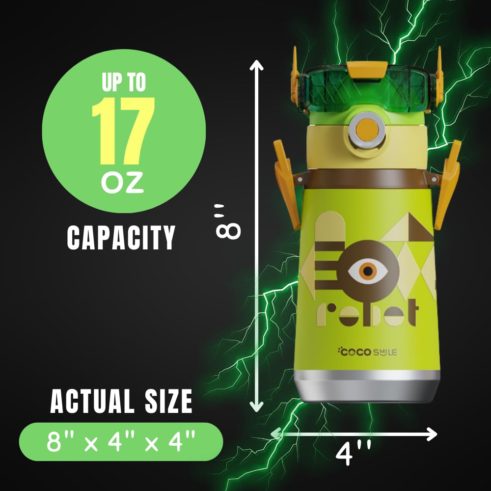 Robot Thermal Kids Water Bottle, Enjoy Durable Insulated Design, Kids Water Bottles For School Boys