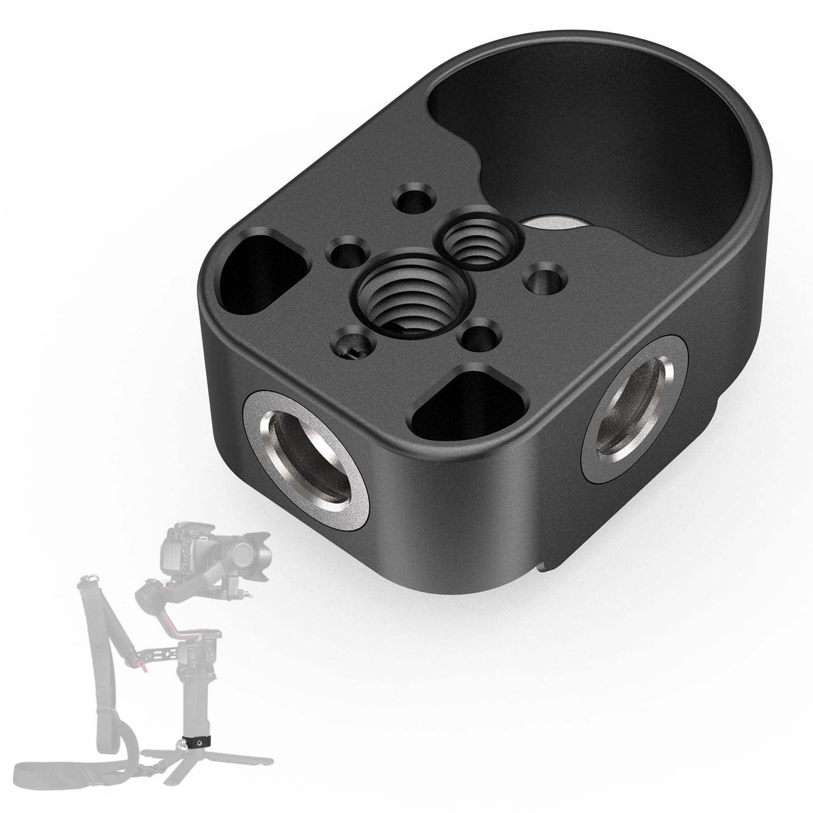 Minifocus Battery Handle Base, Baseplate Accessory Mounting Bracket With Qd Socket, Compatible With Dji Rs 4/Rs 4 Pro/Rs 3/Rs 3 Pro/Rs 2, 1/4" & 3/8" Threads