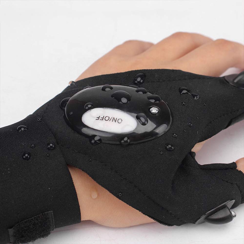 Aosbet 4Pcs Led Flashlight Gloves Light Fingerless Outdoor Fishing Gloves Tool Gadgets  For Repairing Working For Men Women Camping Hiking (2 Pairs)