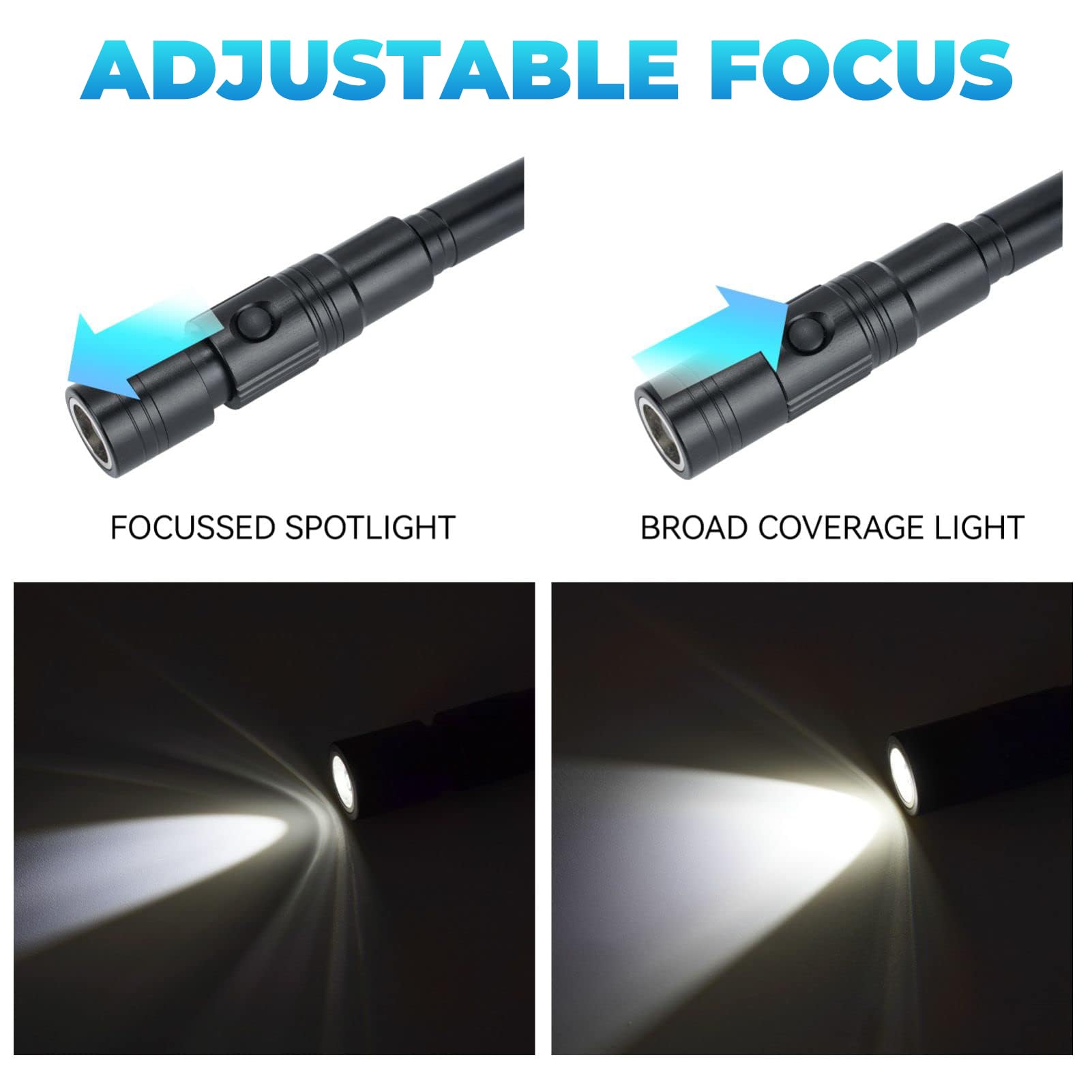 Manwald Rechargeable Magnetic Pickup Tool, Telescoping Magnetic Flashlights With Extendable Magnet Stick, Fathers Day Dad  From Daughter Wife Son, Cool Gadgets  For Him, Men, Dad, Husband, Boyfriend