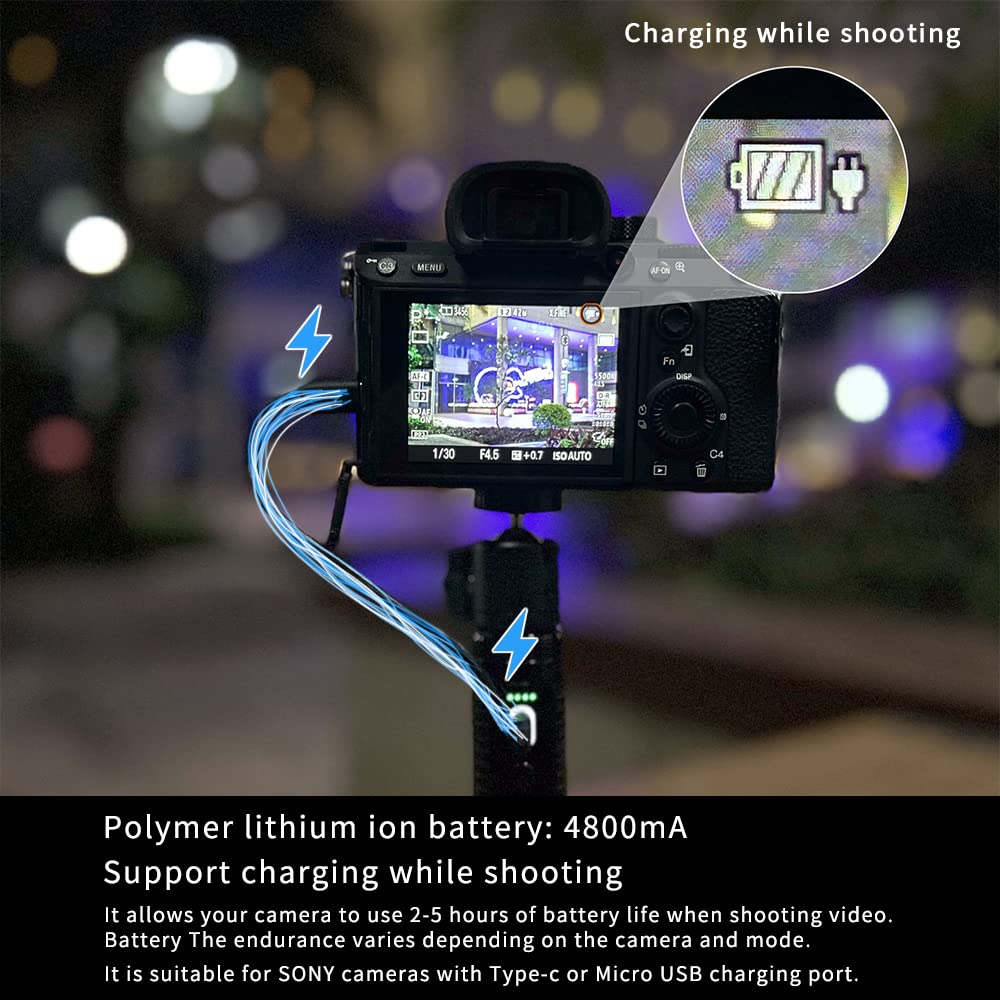 Maxcam Light Battery Power Tripod Accessories Kit For Sony Camera, Bundle Includes Battery Power Grip + Led Fill Light + Aluminum Alloy Tripod + Mini Ball Head