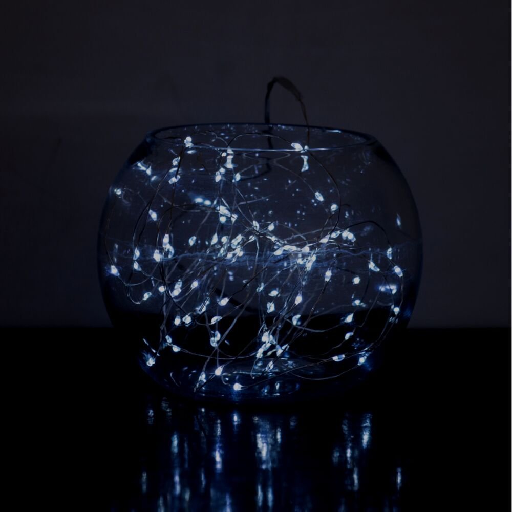 Hunnykome Solar Lighting Solar Powered String Lights, 100 Led Copper Wire Lights, Waterproof Starry String Lights, Indoor/Outdoor Solar Decoration Lights For Gardens, Patios, Homes, Parties: 20 Ft, Platinum