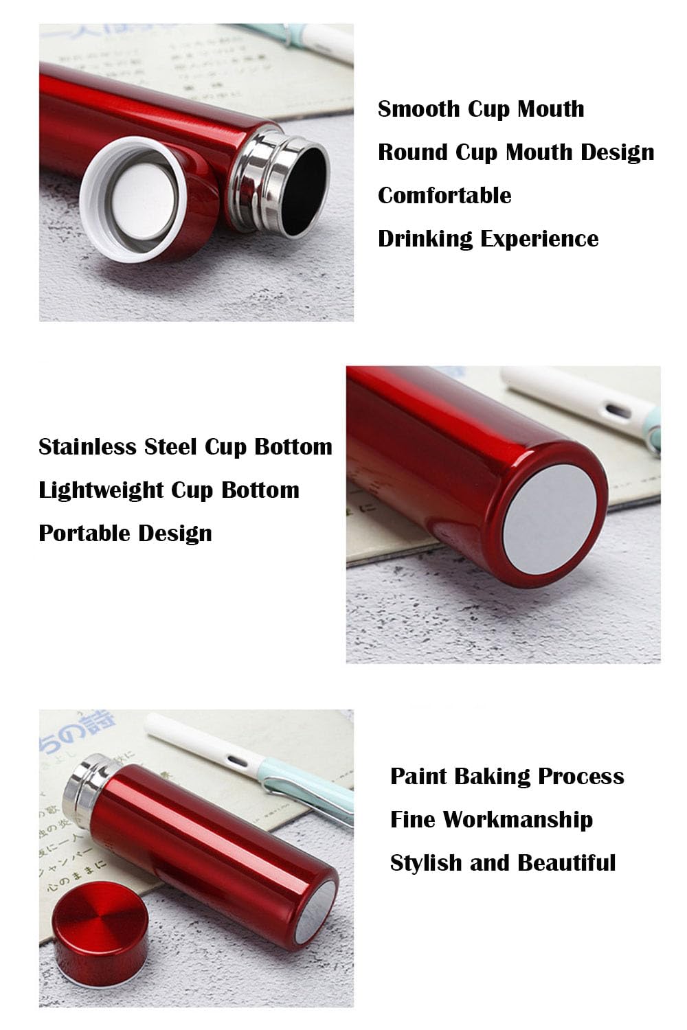 Stainless Steel Water Bottle, 5 Oz Small Insulated Water Bottle, Cute Skinny Water Bottle