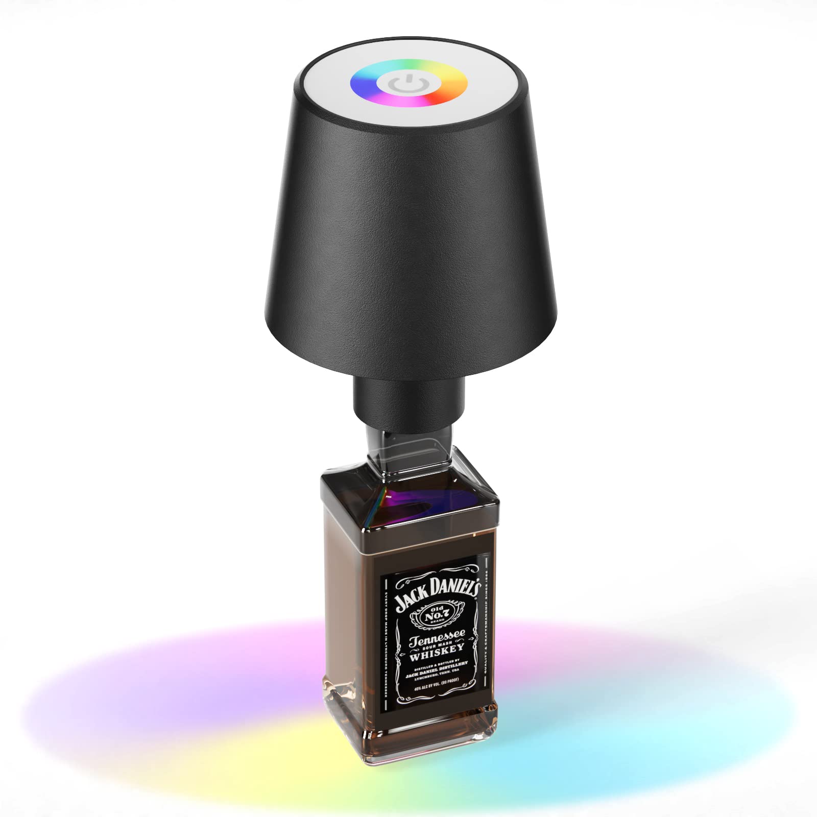Vatato Led Wireless Wine Bottle Lamp With 3 Color Dimming, Ip54 Wireless Table Lamp For Indoor And Outdoor, 4400 Mah Rechargeable Bottle Lamp For Family, Restaurant & Bar(Black)