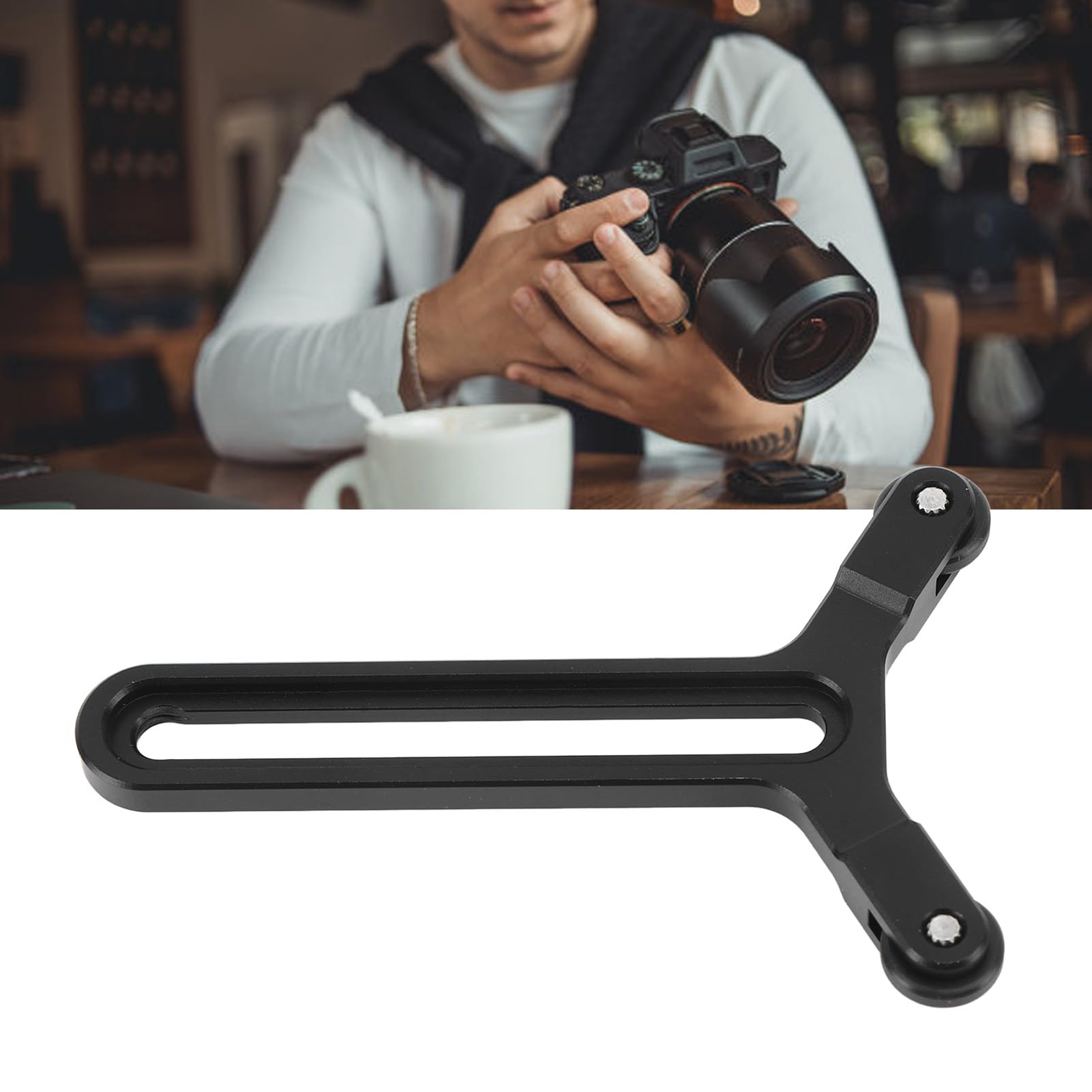 Gowenic Y Shaped Lens Bracket, Universal Aluminum Telephoto Long Lens Support Bracket System With Double Wheels Fit For S Sc Camera Stabilizer