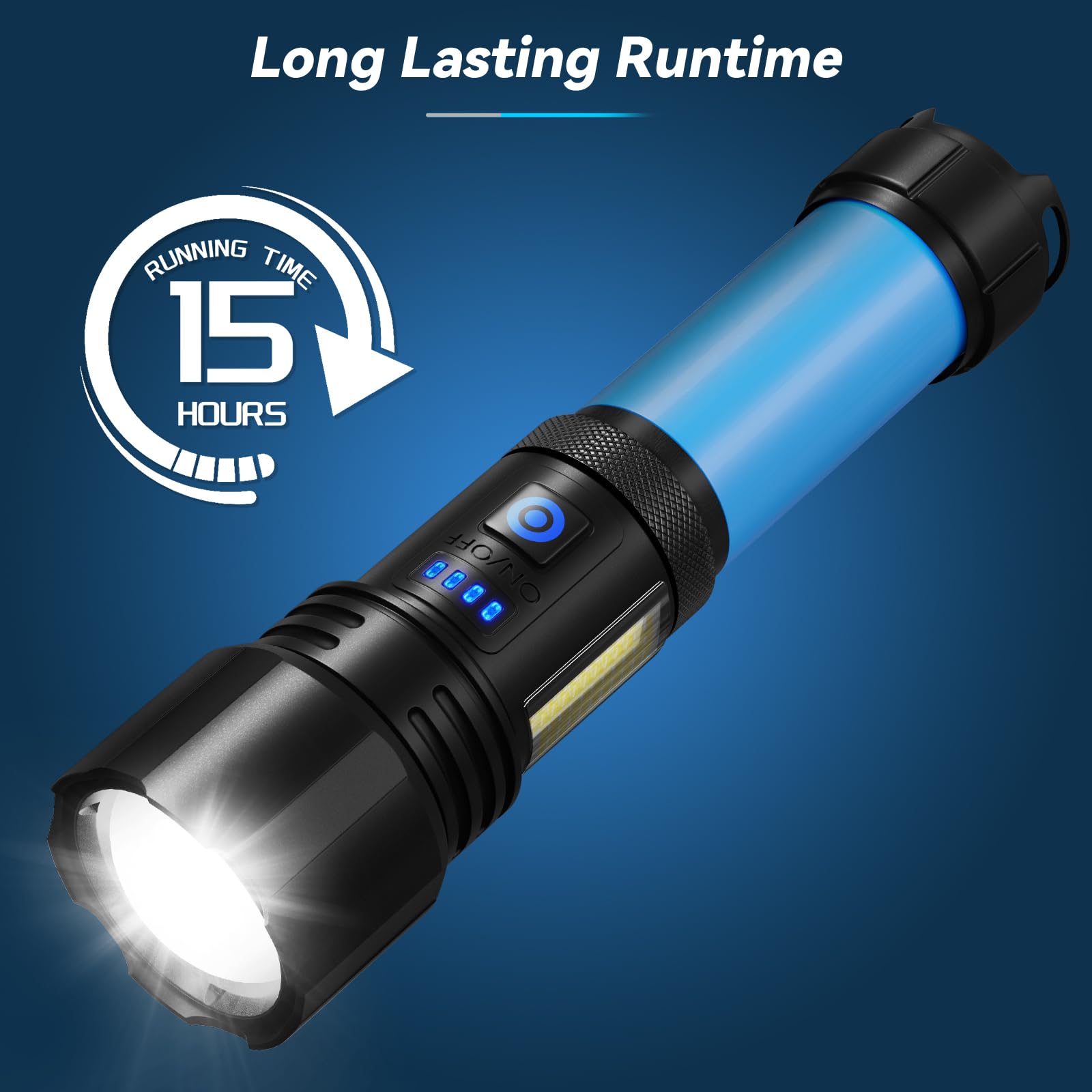 Sigoobal Rechargeable Flashlight, 2 Pack 900000 High Lumens Super Bright Flash Light, 7 Modes With Cob Work Light, Ipx6 Waterproof, Powerful Handheld Led Flashlights For Camping, Hiking
