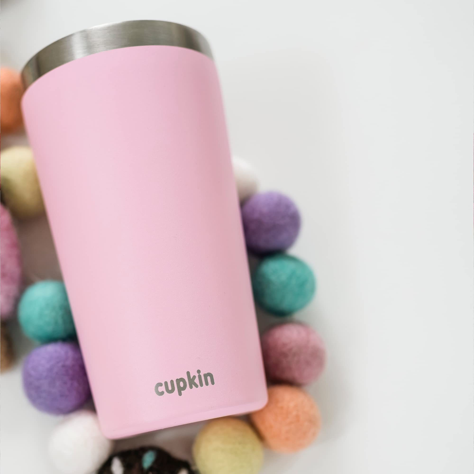 Cupkin Stainless Steel Insulated Tumbler With Lid And Straw, 20 Oz Water Bottle & Straw, Stainless