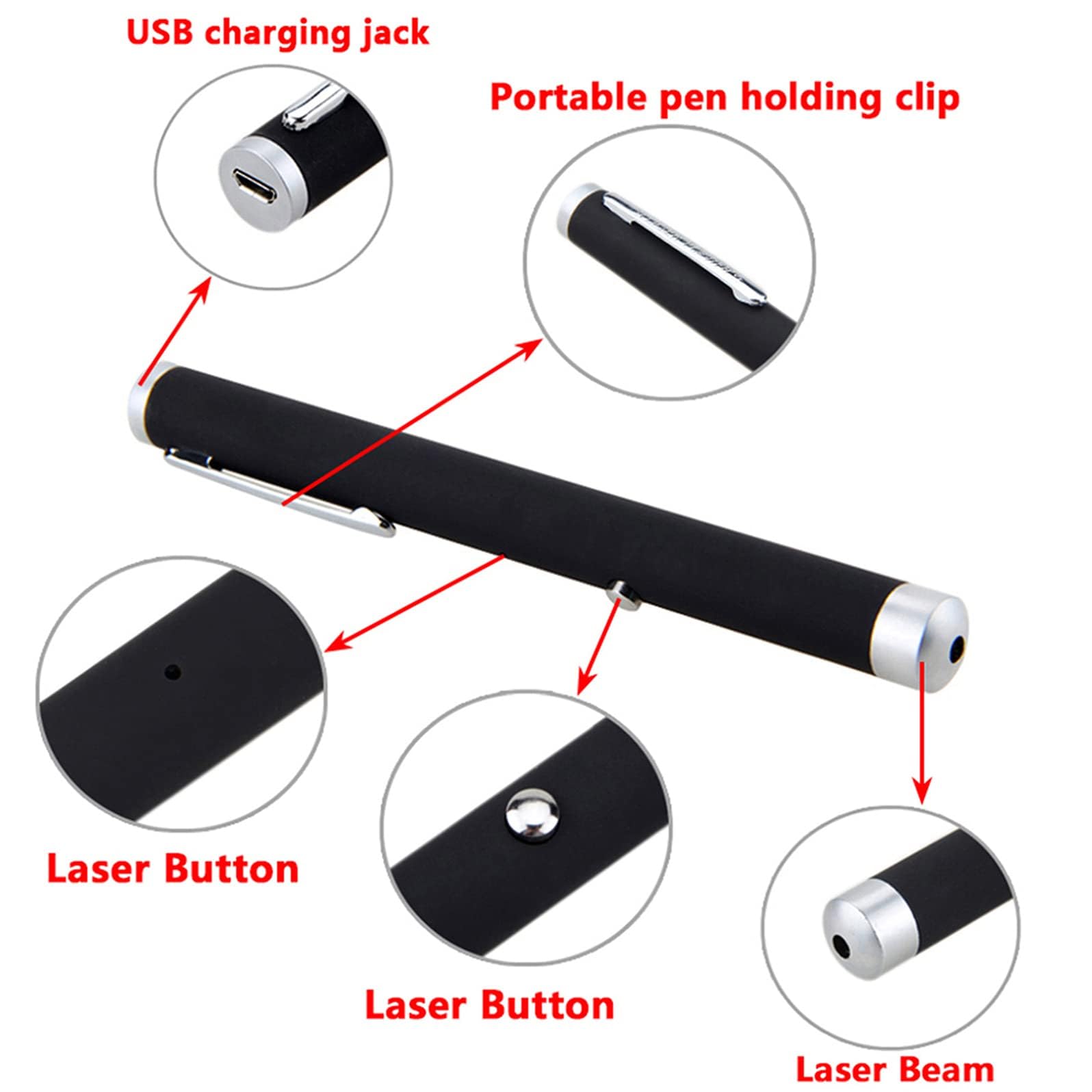 Eazmong Portable Usb Rechargeable Flashlight, High Brightness Flashlight, Suitable For Beach Camping, Mountaineering, Night Stargazing, And Engineering Instructions.