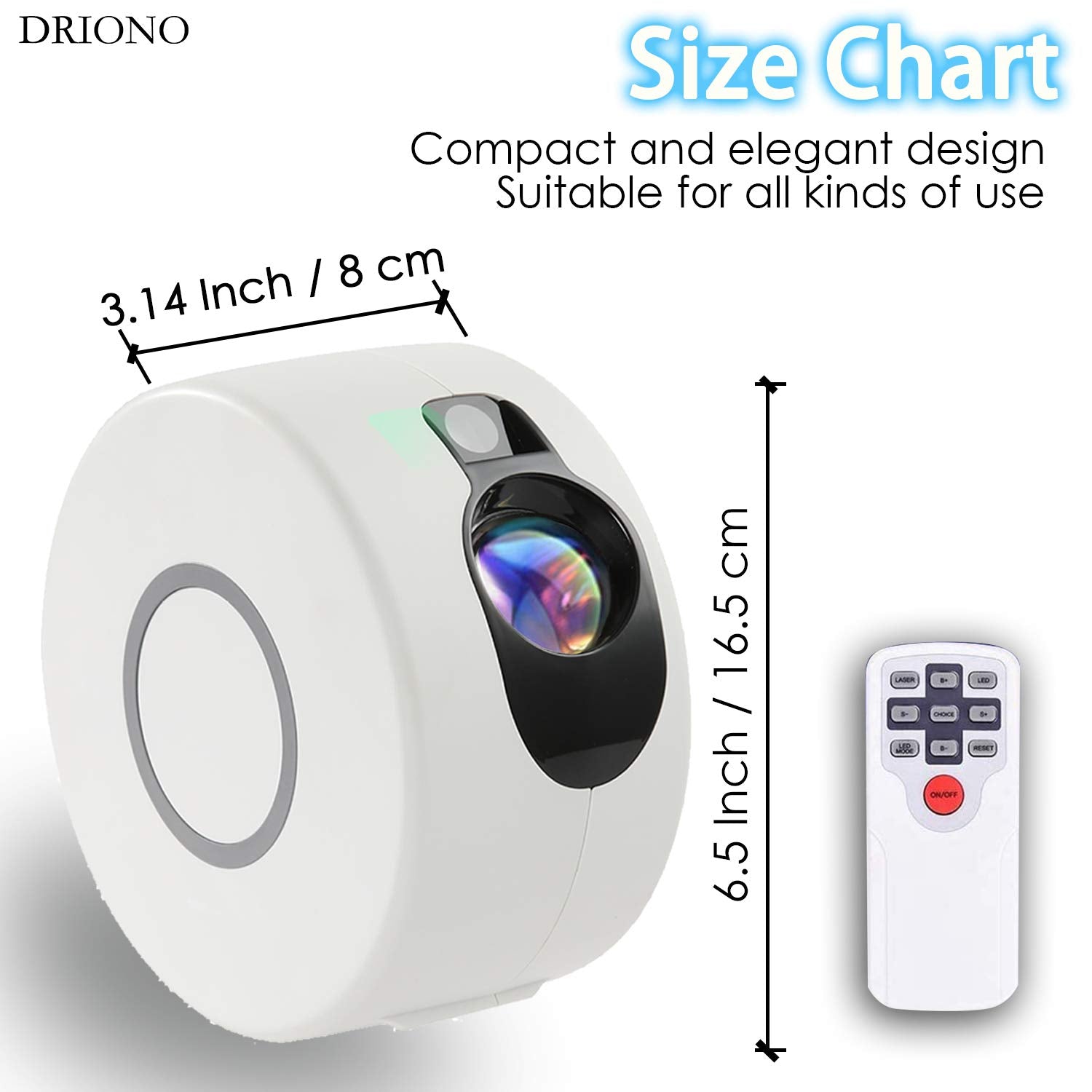 Driono Starry Night Light Projector – Remote Control Rotating 7 Color Modes Optional Galaxy Night Light Nebular Cloud And Star Projector, Rbg/Speed/Brightness Adjustable