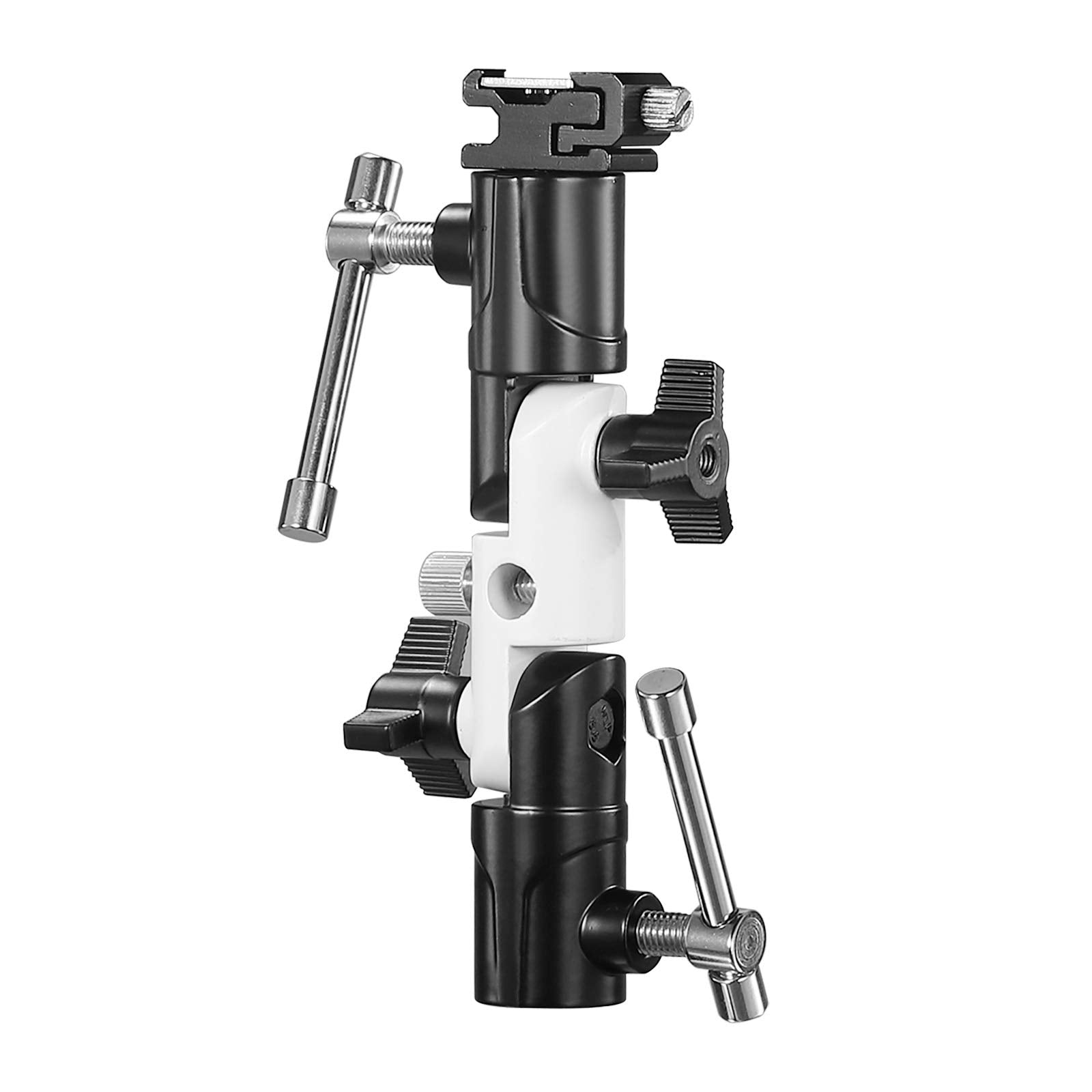 Supon Flash Bracket U-Shape,180° Adjustable Swivel Umbrella Softbox Holder With 1/4" To 3/8" Screw &Nut Adapter And Cold Shoe Mount For Dslr Cameras,Speedlites,Tripod,Light Stand,Studio,Led Light