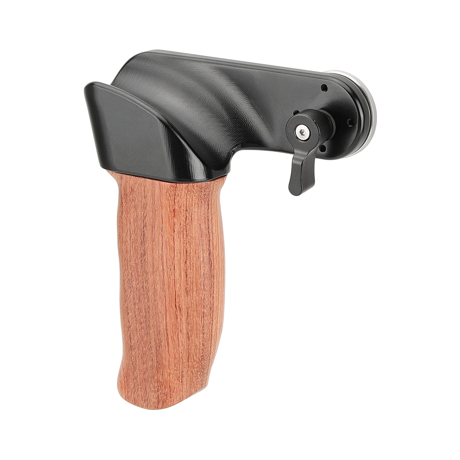 Camvate Ergonomic Wooden Hand Grip With Rosette M6 Thread Screw Connection For Camera Shoulder Mount Rig(Left Hand) - 2926