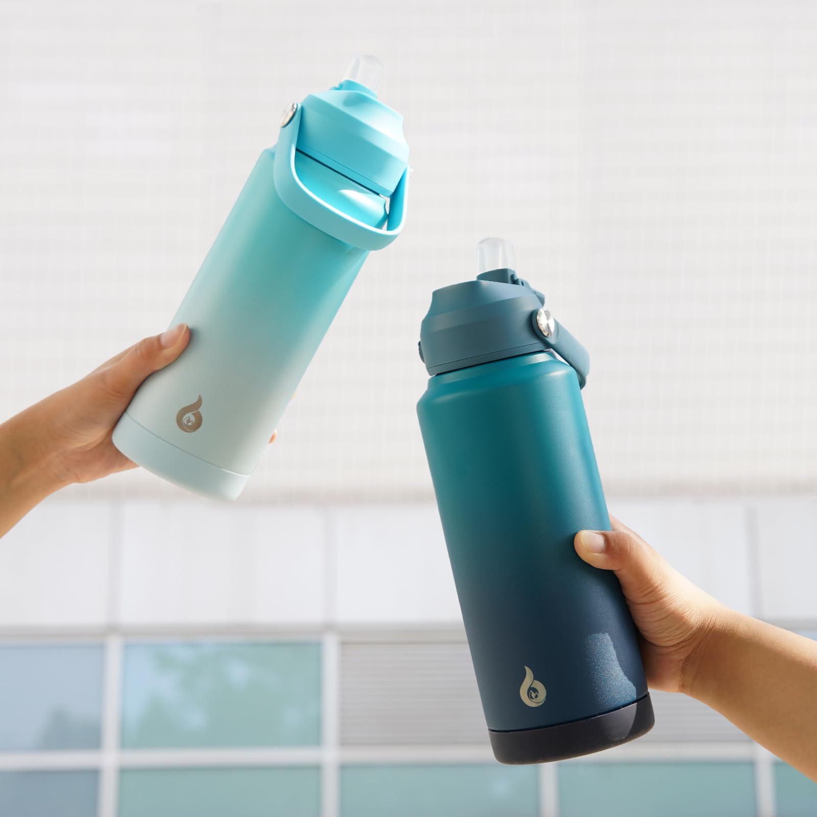 Bjpkpk Water Bottle With Straw Lid, 32Oz Vacuum Insulated Water Bottles, Metal Stainless Steel