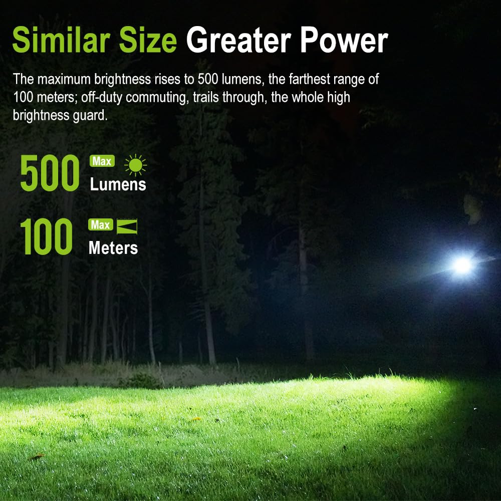 Hosonic Hd10 Rechargeable Tactical Flashlight, Small Flashlights Powerful With Clip,500 Lumen Led Super Bright Flash Light 5 Modes For Home Camping Emergencies