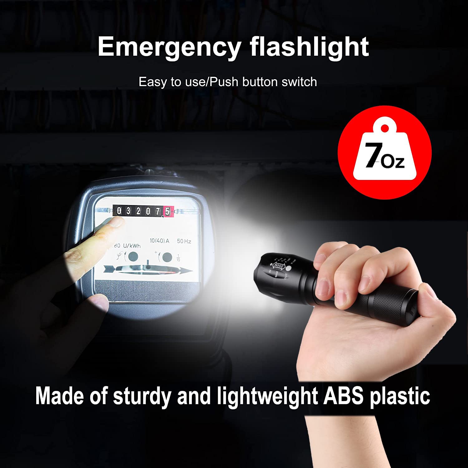 Yxqua Usb Rechargeable Flashlights, 8381 High Lumens Lights, 3 Modes, Zoomable & Waterproof Super Bright Flash Light For Camping, Hiking, Emergency Hurricane(5.1 In)